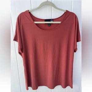 Antthony burgundy casual short sleeve blouse size X-Large
